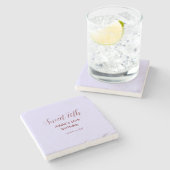 Sweet 16th birthday purple pastel mauve retro name steinuntersetzer (Seitenansicht)