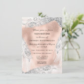 Sweet 16th Bridal Diamond Dress Gray Silver Rose Einladung (Stehend Vorderseite)