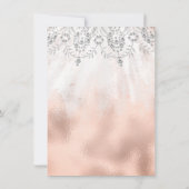 Sweet 16th Bridal Diamond Dress Gray Silver Rose Einladung (Rückseite)