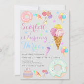 Sweet 3. Geburtstag Einladung (Vorderseite)