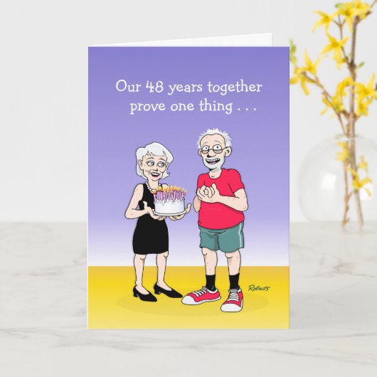 Sweet 48. Wedding Anniversary Card Karte (Gelbe Blume)