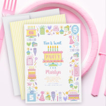 Sweet 5. Geburtstag Einladung