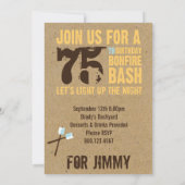 Sweet 75. Geburtstag Bonfire Einladungen (Rückseite)
