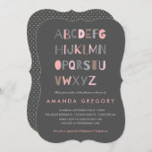 Sweet ABC Moderne Babydusche Einladung (Vorne/Hinten)