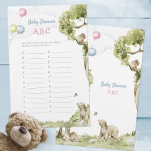 Sweet ABC Names Bearly Wait Baby Shower Game