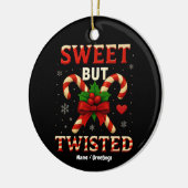 Sweet aber gefickt Candy Cane Weihnachtsgeschenk Keramik Ornament (Links)