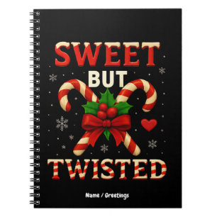 Sweet aber gefickt Candy Cane Weihnachtsgeschenk Notizblock