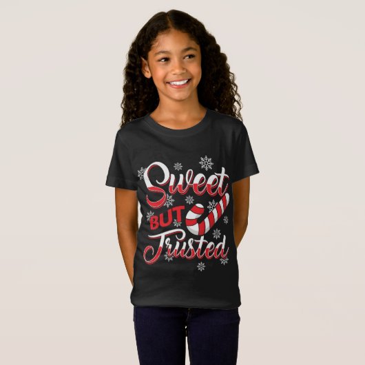 Sweet Aber gefleckt Funny Christmas Lollipop Cane T-Shirt (Vorne ganz)