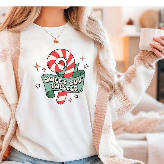Sweet aber gefleckt Retro Candy Cane Weihnachten Tri-Blend Shirt
