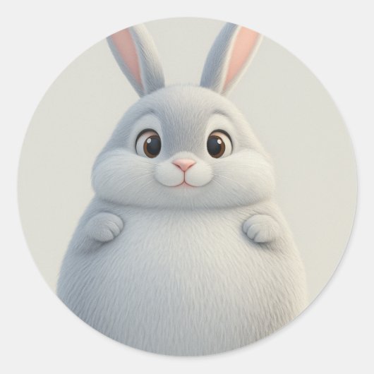 Sweet Adorable Cartoon Bunny Sticker (Vorderseite)