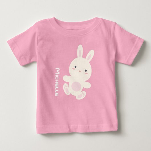 Sweet Adorable Niedlich Bunny Rabbit Individuelle Baby T-shirt (Vorderseite)