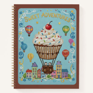 Sweet Adventures Embroidered Cupcake Air Ballon Notizblock