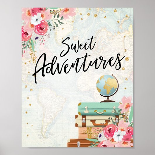 Sweet Adventures signalisiert Reisedusche Dessertt Poster (Vorne)