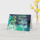 Sweet African American Fairy Birthday Karte (Gelbe Blume)