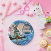 Sweet African American Fairy Birthday Pappteller (Party)