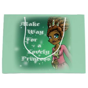 Sweet African American Princess Birthday Große Geschenktüte