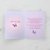 Sweet Afro Baby Girl Pastel Butterfly Willkommen Karte (Innenseite)