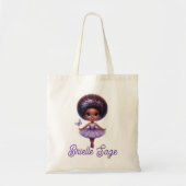 Sweet Afro Puff Lila Ballerina Girl Tragetasche (Vorne)
