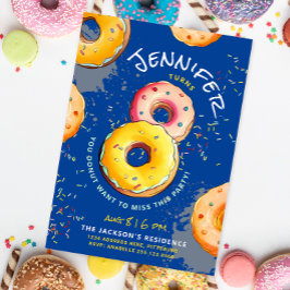 Sweet Aight | 8. Donut Bunte Sprinklen Blau Einladung