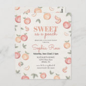 Sweet als pfirsichfarbene Babydusche laden Postkarte (Vorne/Hinten)