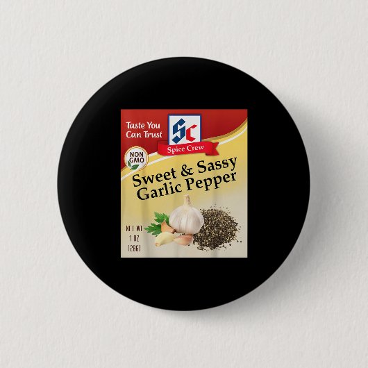 Sweet &amp; Sy Garlic Pepper Condiment Sce Group M Button (Vorderseite)