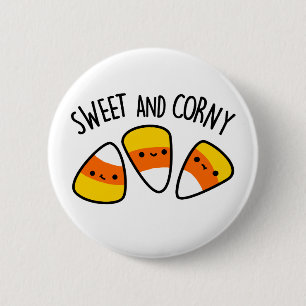 Sweet and Corny Funny Mais Kernels Pub Button
