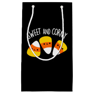 Sweet and Corny Funny Mais Kernels Pun Dark BG Kleine Geschenktüte