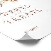 Sweet and Leckereien Boho Pampas Wedding Sign Poster (Ecke)