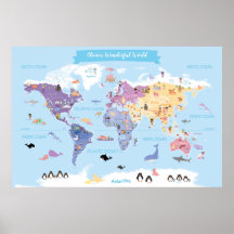 Sweet and Lovely Kids World Map mit Illustrationen