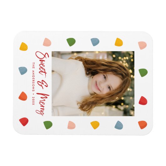 Sweet and Merry Gumdrops Foto Magnet (Horizontal)