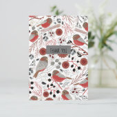 Sweet and Niedlich Chickadees Red and Gray Dankeskarte (Stehend Vorderseite)