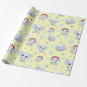 Sweet and Playful Baby Elephants: Perfektes Wrappi Geschenkpapier (Ungerollt)