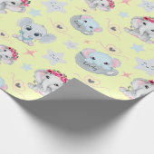 Sweet and Playful Baby Elephants: Perfektes Wrappi Geschenkpapier (Ecke)
