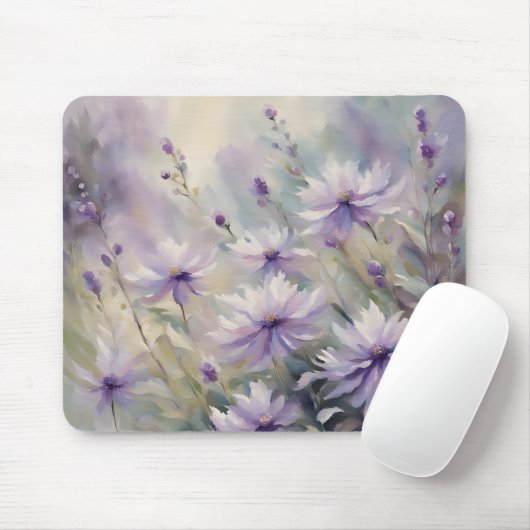 Sweet and Romantic Purple Flowers Mousepad (Mit Mouse)