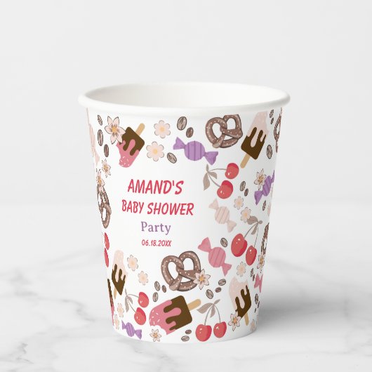 Sweet and Salty Baby Dusche Weiß Pappbecher (Vorderseite)