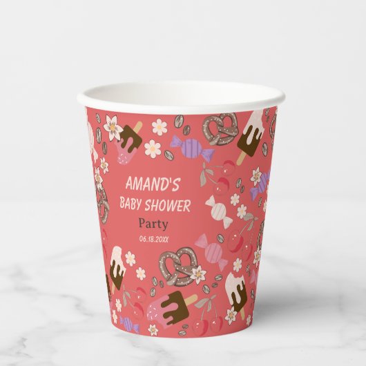 Sweet and Salty Baby Shower Red Pappbecher (Vorderseite)