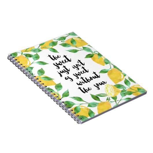 Sweet and Sour Lemon Quote Notebook Notizblock (Rechte Seite)