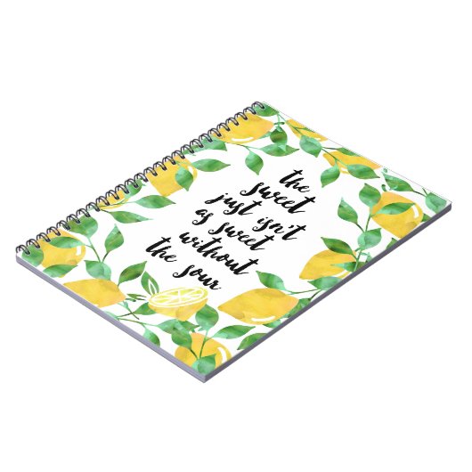 Sweet and Sour Lemon Quote Notebook Notizblock (Linke Seite)