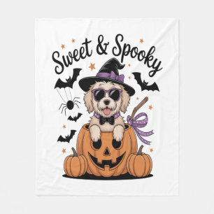 Sweet and Spooky Dog Halloween Fleecedecke