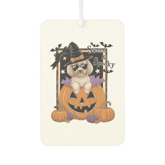 Sweet and Spooky Poodle and Pumpkin Autolufterfrischer (Vorderseite)