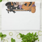 Sweet and Spooky Poodle and Pumpkin Geschirrtuch (Gefaltet)