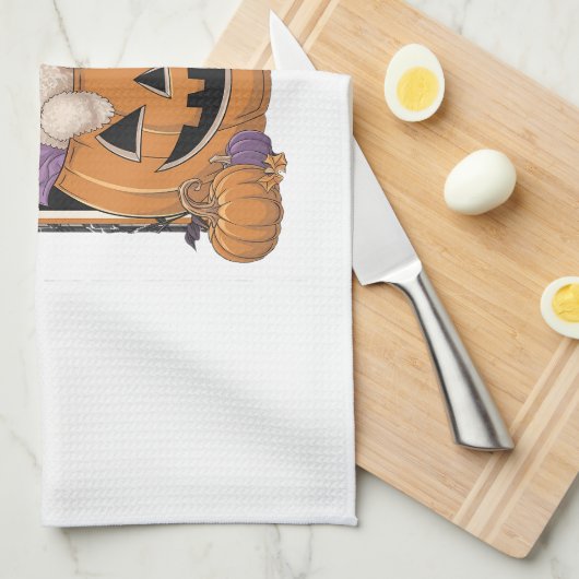 Sweet and Spooky Poodle and Pumpkin Geschirrtuch (Viertel Falte)