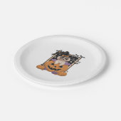 Sweet and Spooky Poodle and Pumpkin Pappteller (Schrägansicht)