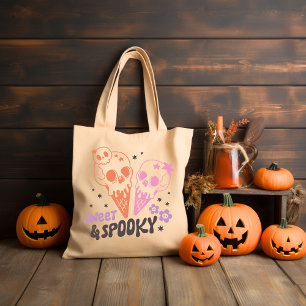 Sweet and Spooky Retro Groovy Halloween Tragetasche