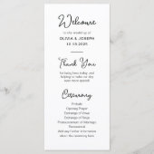 Sweet and Whimsical Black and White | Hochzeit Programm (Vorderseite)