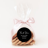 Sweet and Whimsical Black | Hochzeit Danke Runder Aufkleber