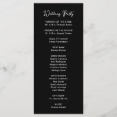 Sweet and Whimsical Black | Hochzeit Programm (Rückseite)