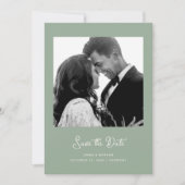 Sweet and Whimsical Sage Green | Foto- und QR-Code Save The Date (Vorderseite)