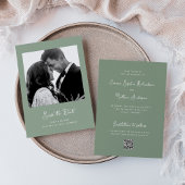 Sweet and Whimsical Sage Green | Foto- und QR-Code Save The Date