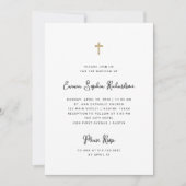 Sweet and Whimsical Simple Black and White Baptiss Einladung (Vorderseite)